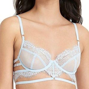 Bluebella Alexandra Bra Longline Blue Mesh Lace Underwired 34C